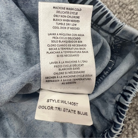 Wash Lab Denim Cross-Front Shirt Women’s Sz S - Picture 7 of 10